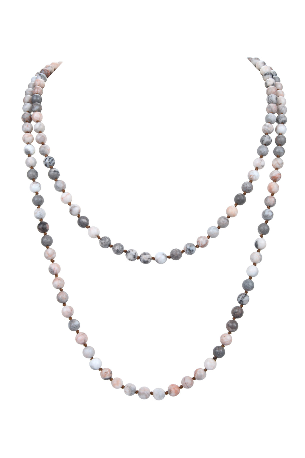 Colored Rhodonite Beaded Long Necklace N2740 - view 2