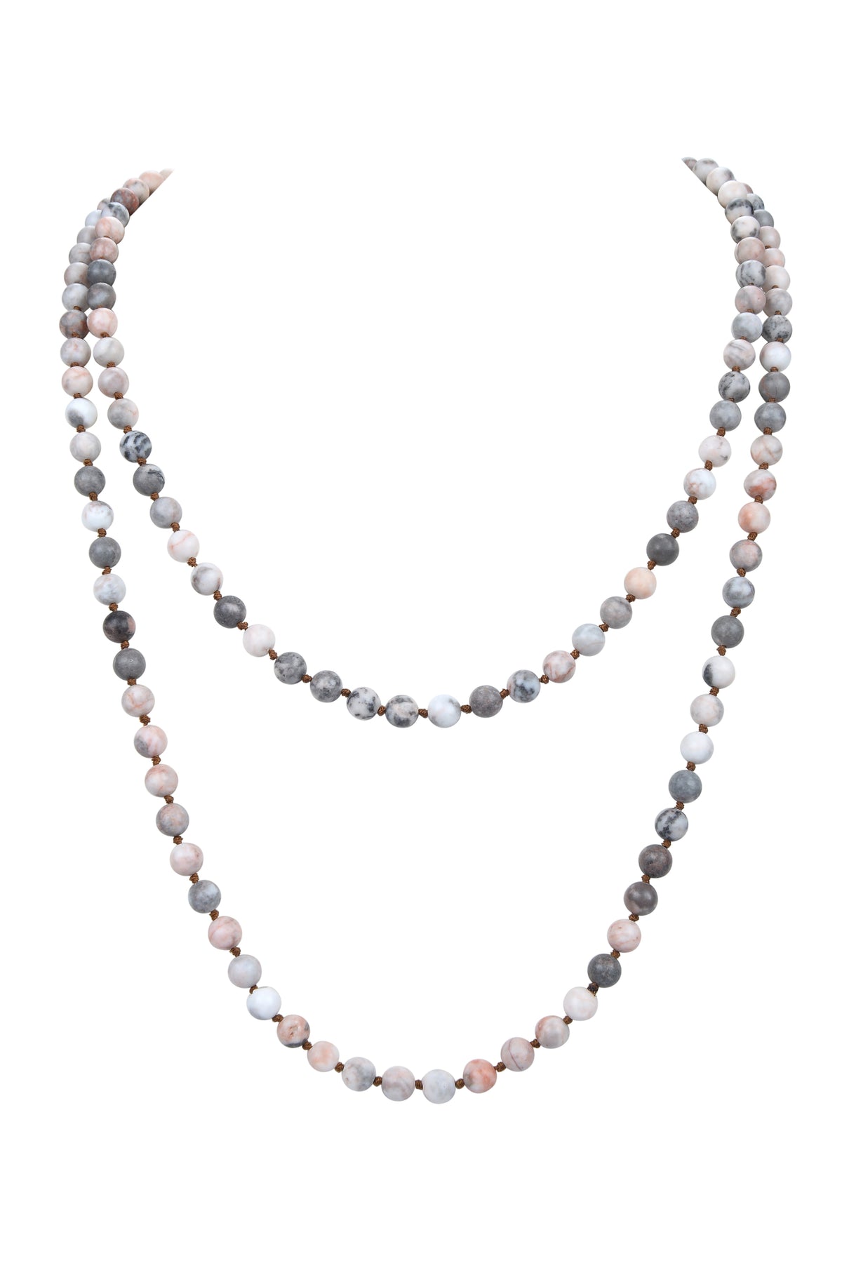 Colored Rhodonite Beaded Long Necklace N2740 - view 2