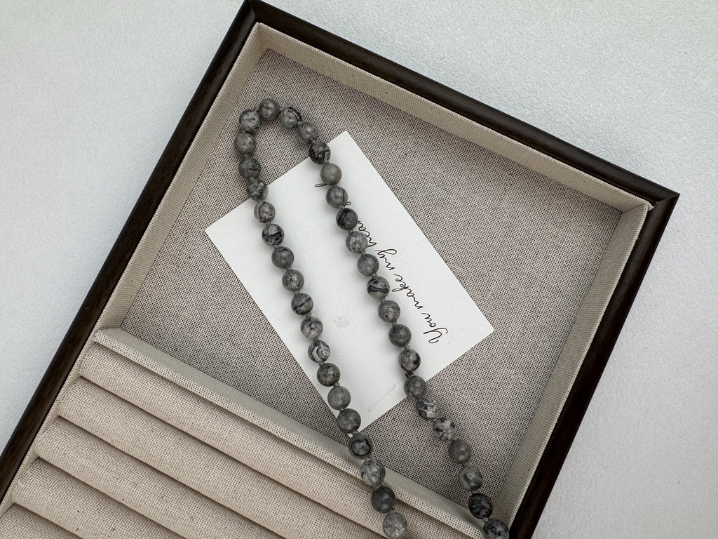 Atlas Jasper Stone Beaded Necklace N3180