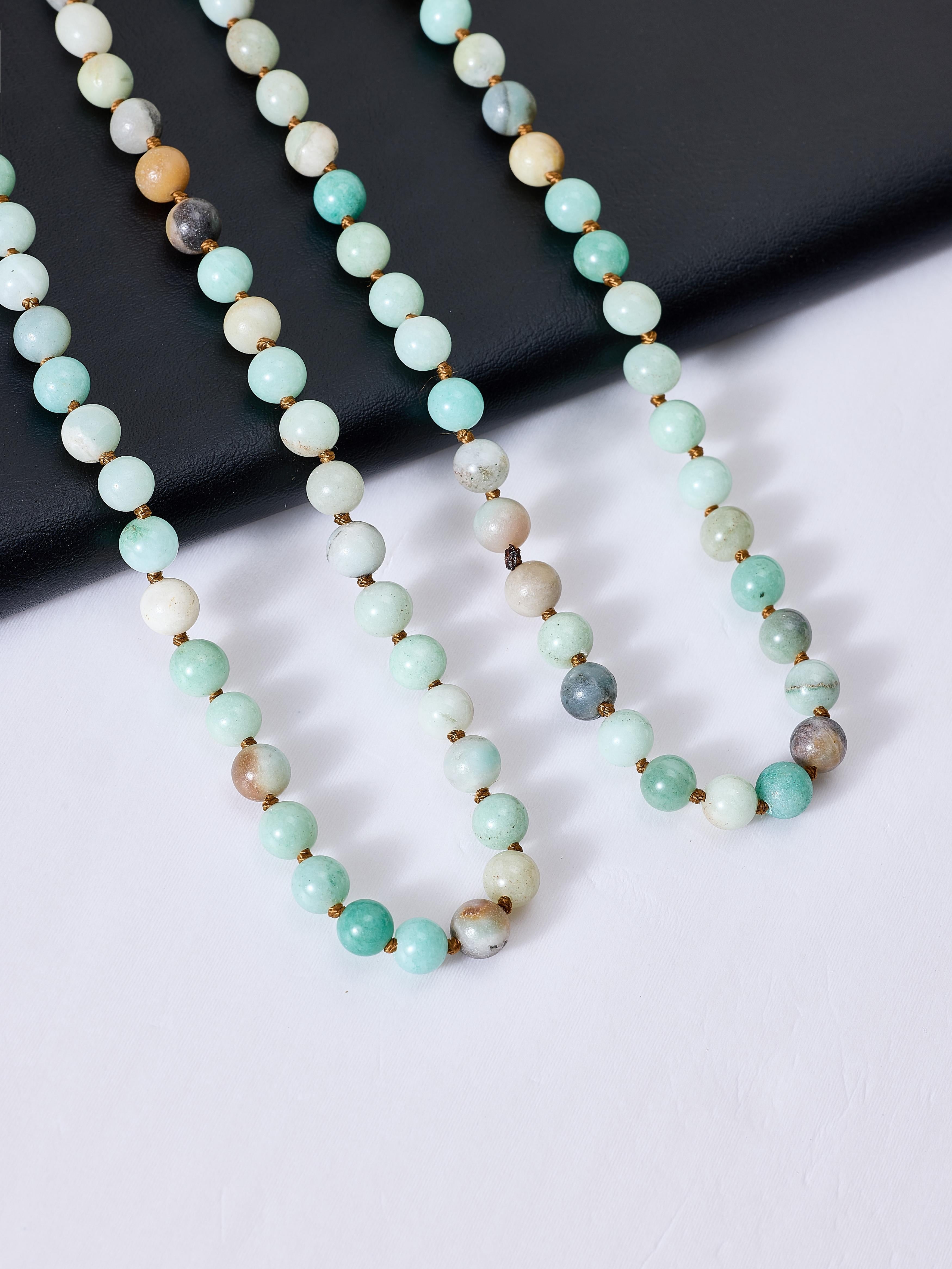 Amazonite Stone Beaded Necklace N3180