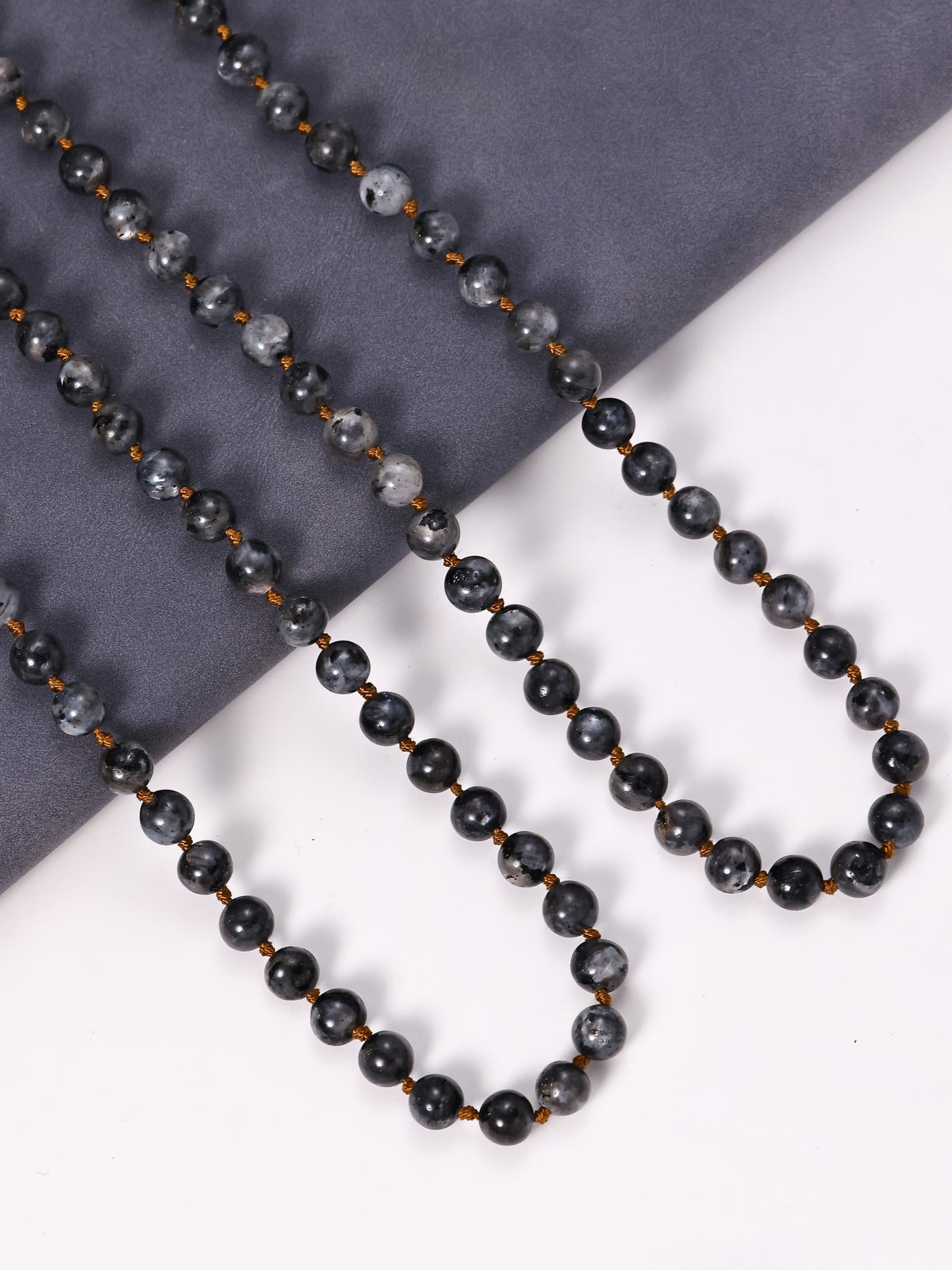 Black Labradorite Stone Beaded Necklace N3180