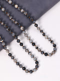 Black Network Stone Beaded Necklace N3180