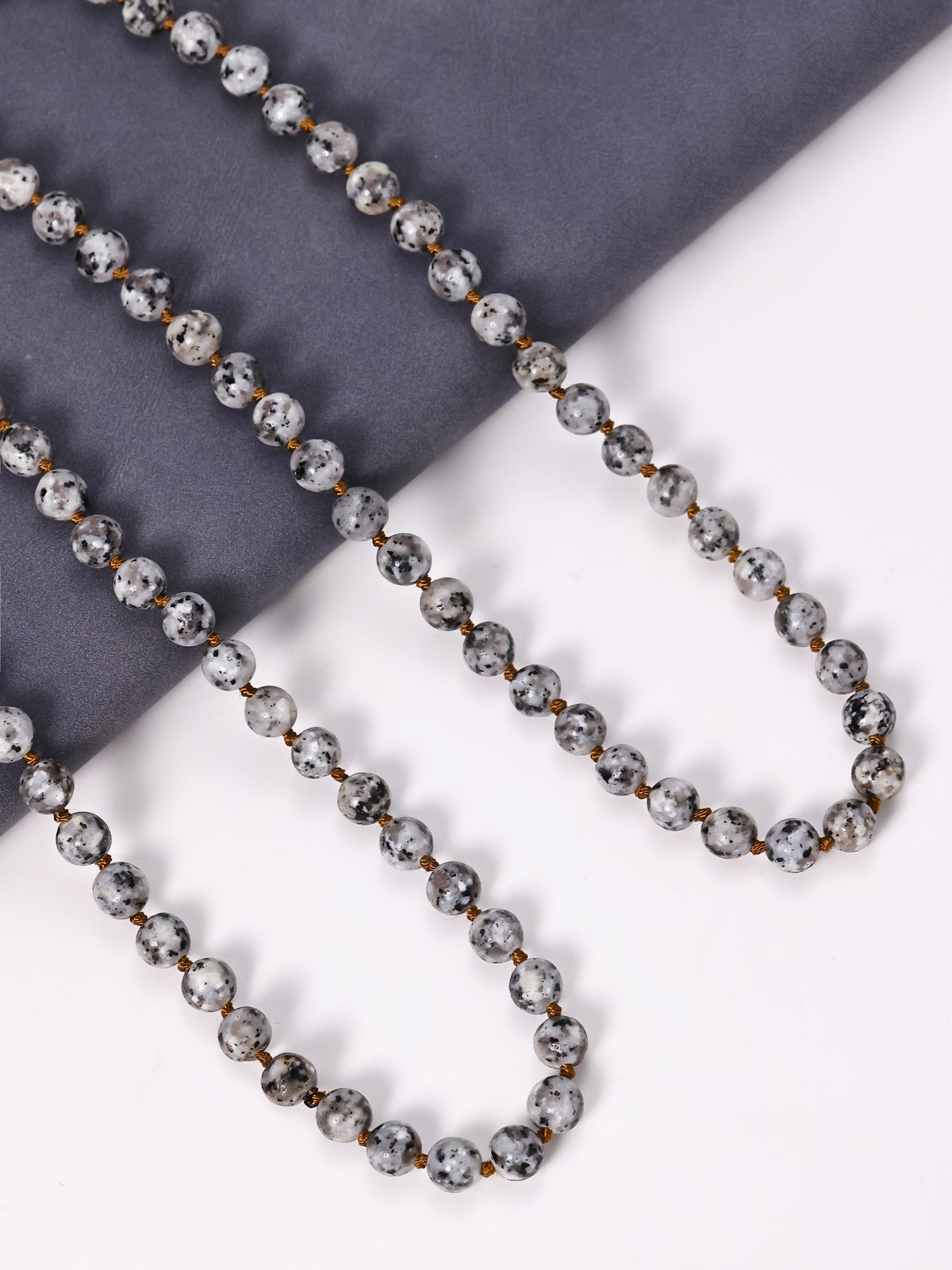 Black Sesame Jasper Beaded Necklace N3180