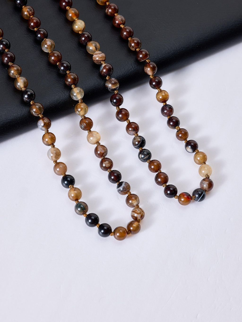 Brown Agate Stone Beaded Necklace N3180