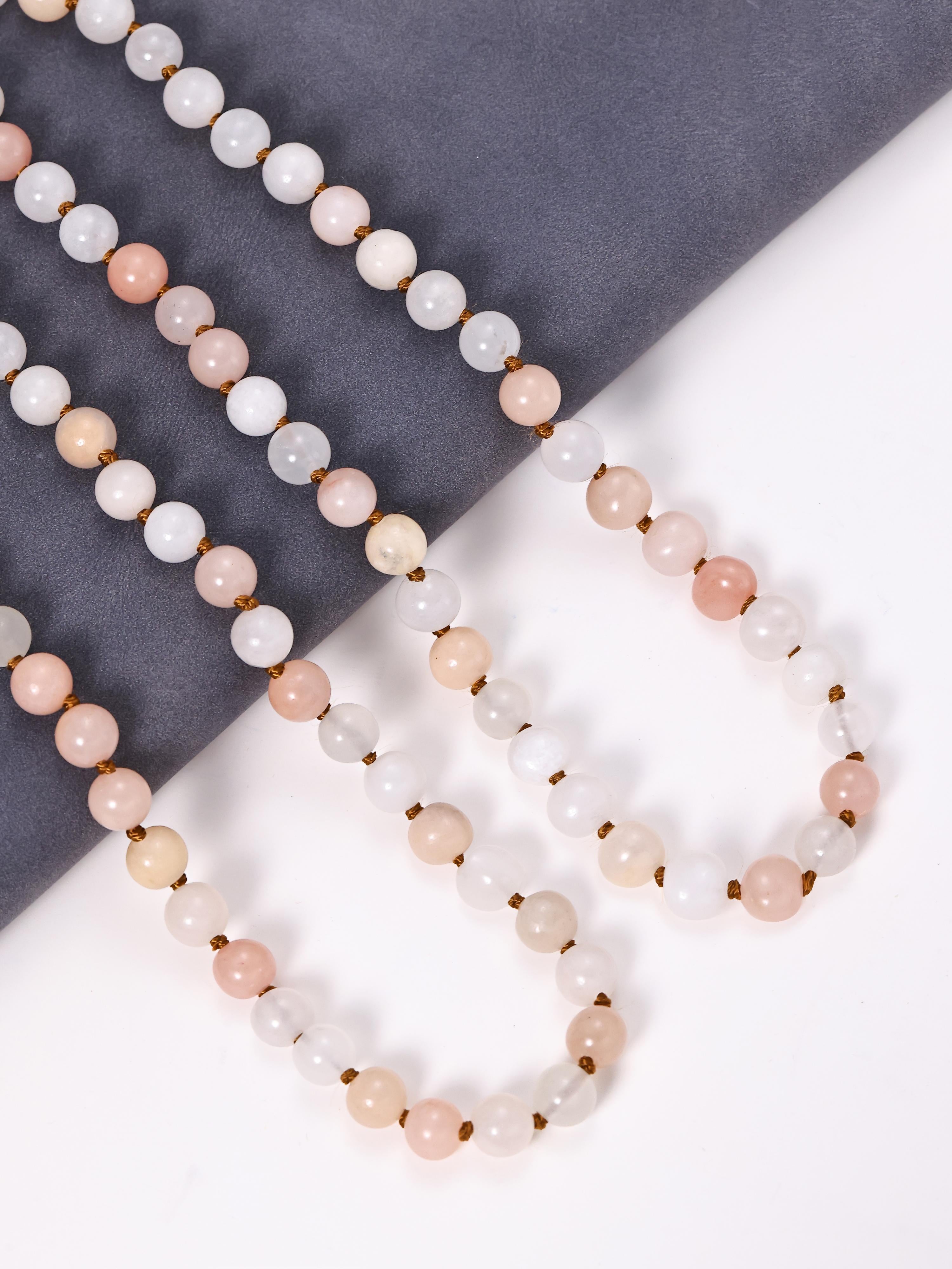 Pink Aventurine Stone Beaded Necklace N3180