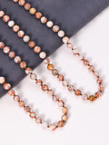 Red Network Bead Long Necklace N2740