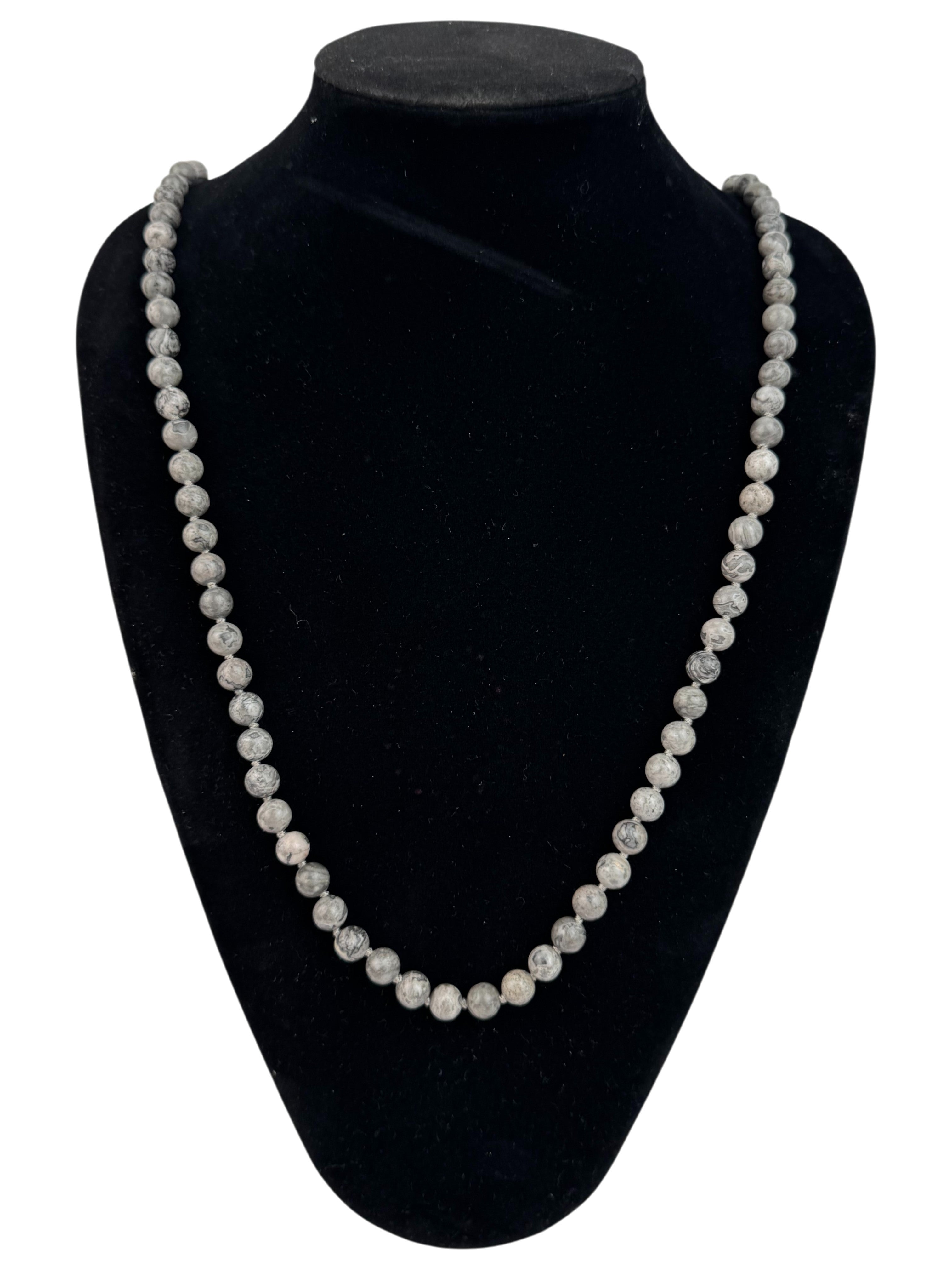 Atlas Jasper Stone Beaded Necklace N3180