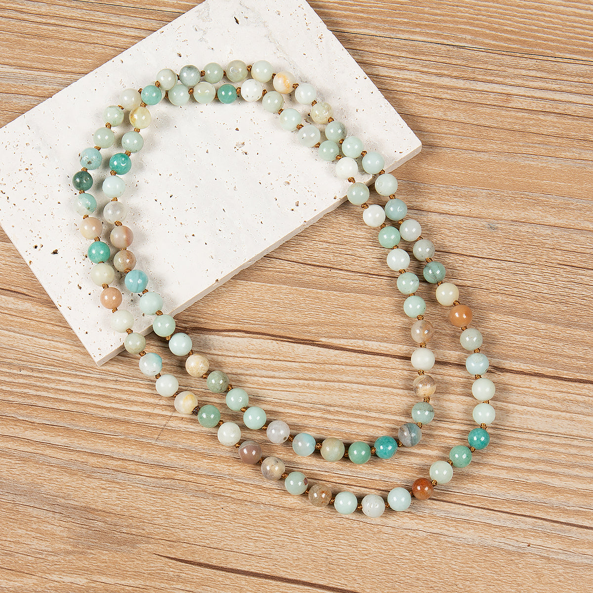 Amazonite Stone Beaded Necklace N3180