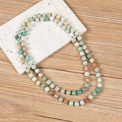 Amazonite Stone Beaded Necklace N3180
