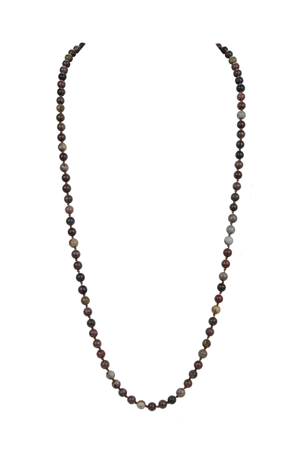 Black Grassy Jasper Stone Beaded Necklaces N3180