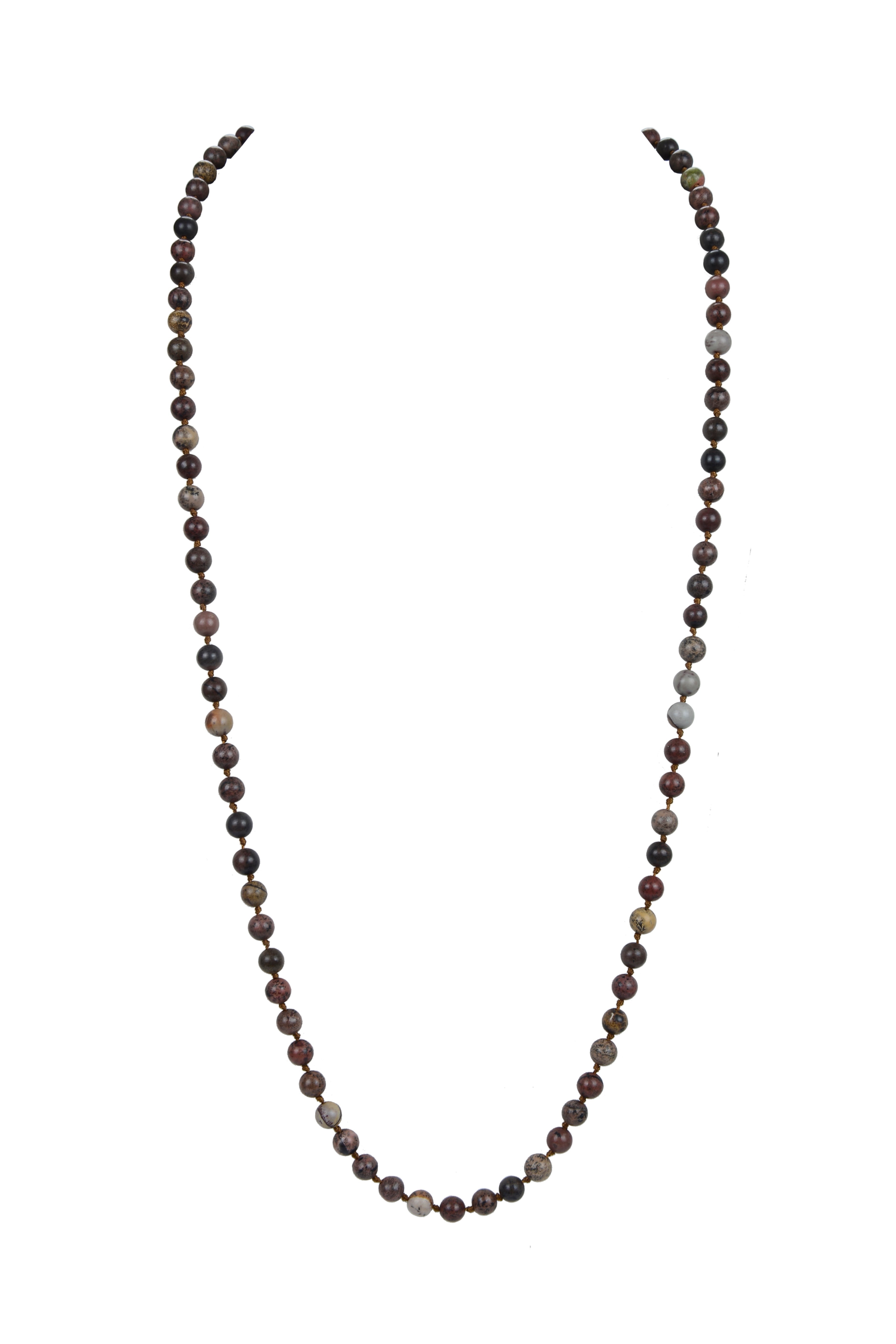 Black Grassy Jasper Stone Beaded Necklaces N3180