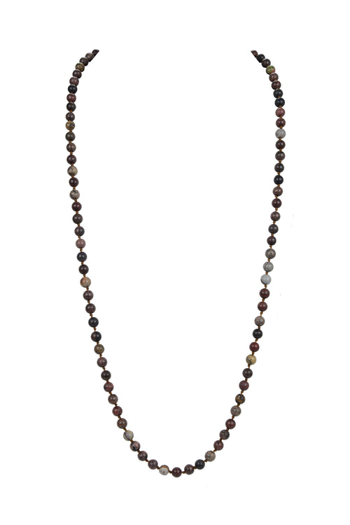 Black Grassy Jasper Stone Beaded Necklaces N3180