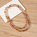 Cherry Quartz Beaded Long Necklace N2740 - view 2