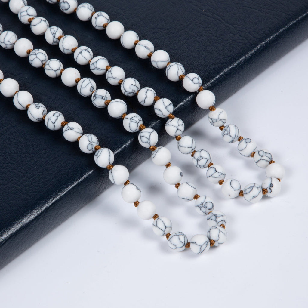 Composed Howlite Beaded Long Necklace N2740