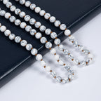 Composed Howlite Beaded Long Necklace N2740
