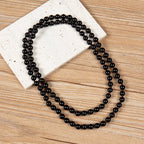 Onyx Bead Long Necklace N2740