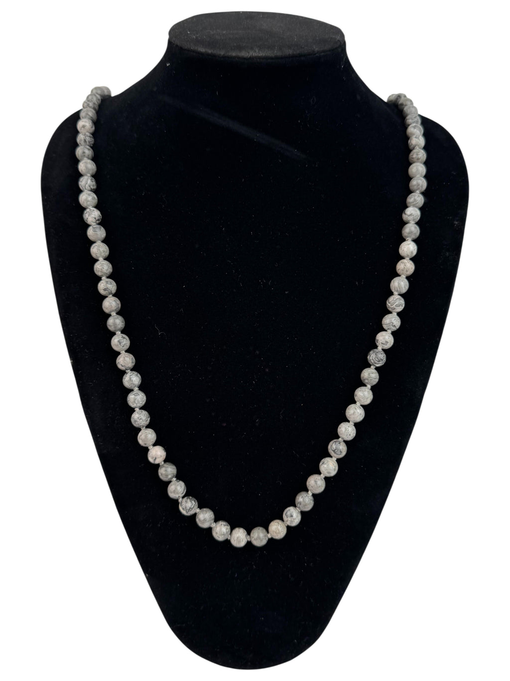 Atlas Jasper Bead Long Necklace N2740