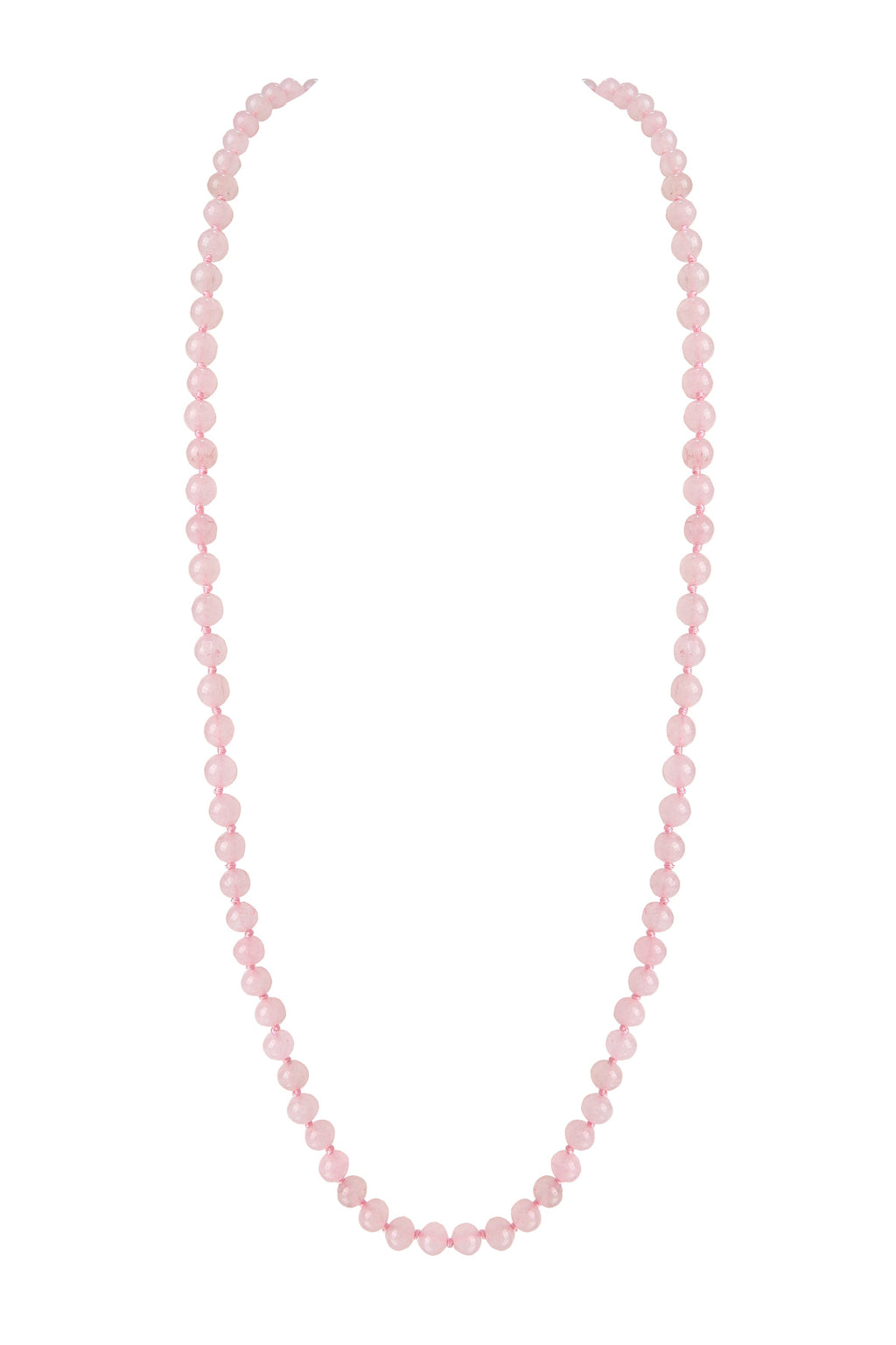 Colored Pink Jade Color Stone Beaded Necklace N3180