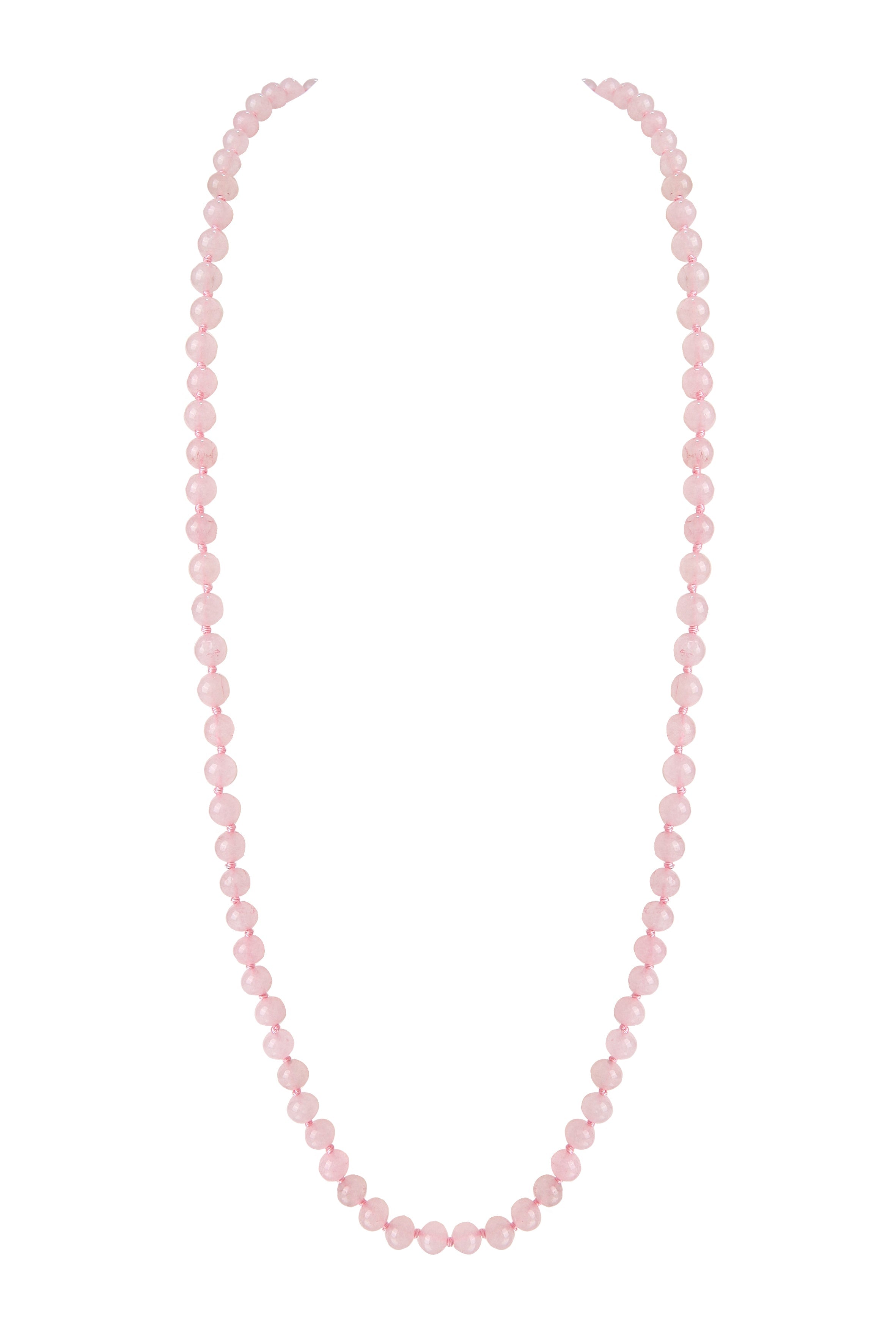 Colored Pink Jade Color Stone Beaded Necklace N3180