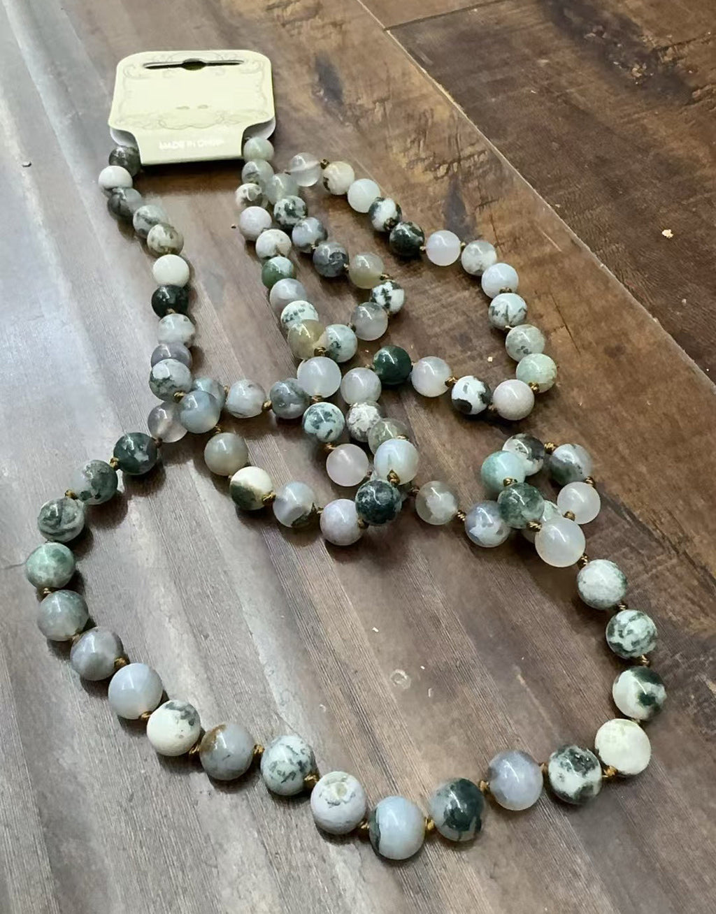 Tree Line Agate Stones Beaded Necklaces N3180