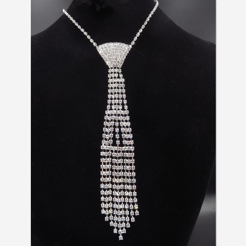 Tie Rhinestone Necklace N3791