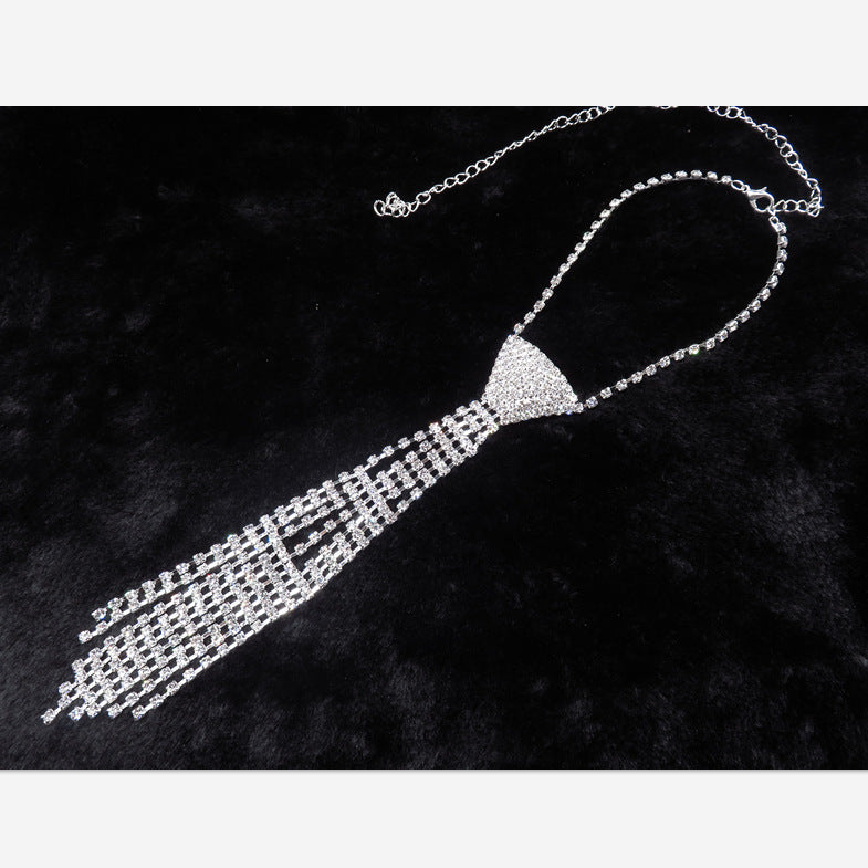 Tie Rhinestone Necklace N3791