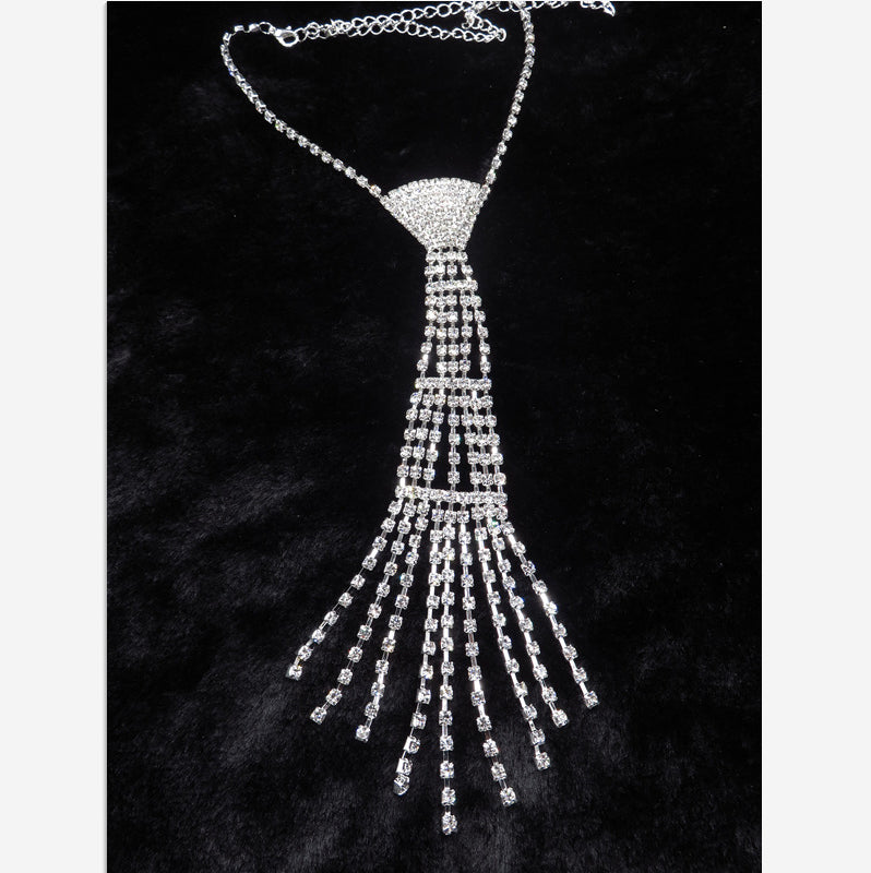 Tie Rhinestone Necklace N3791