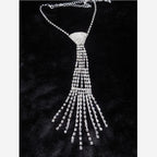 Tie Rhinestone Necklace N3791