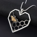 Retro Honeycomb Stitching Metal Necklace N3822