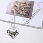 Retro Honeycomb Stitching Metal Necklace N3822