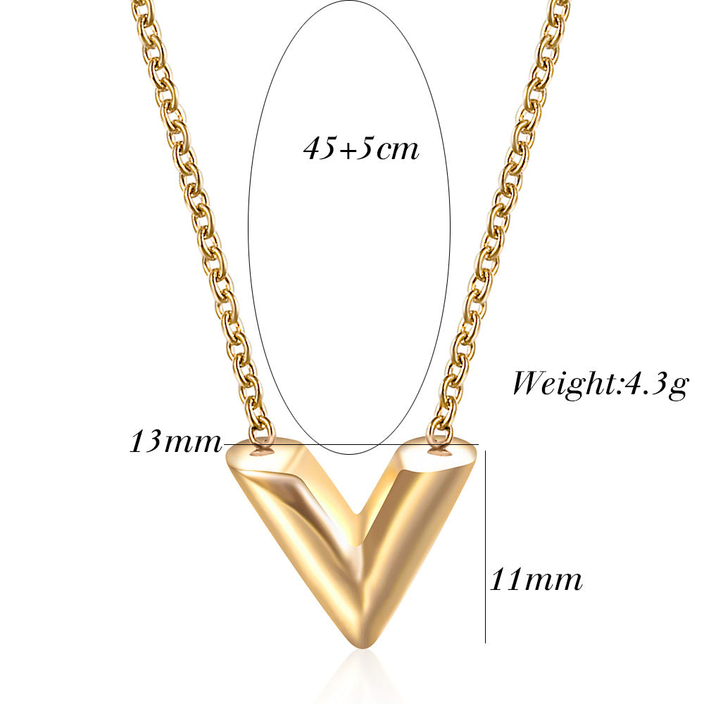 V Stainless Steel Necklace N3857