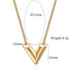 V Stainless Steel Necklace N3857