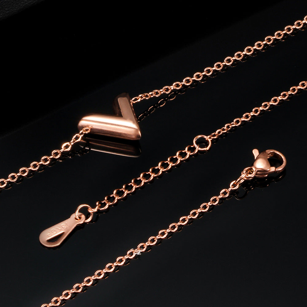 V Stainless Steel Necklace N3857