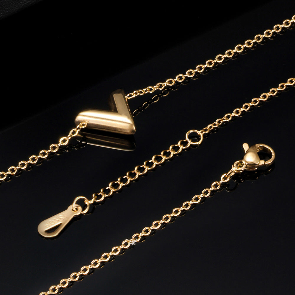 V Stainless Steel Necklace N3857