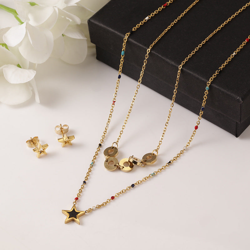 Star Multilayer Chains Necklace Set N3883