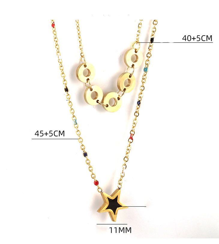 Star Multilayer Chains Necklace Set N3883