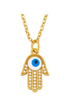 Palm Zircon Copper Chain Necklace N3895