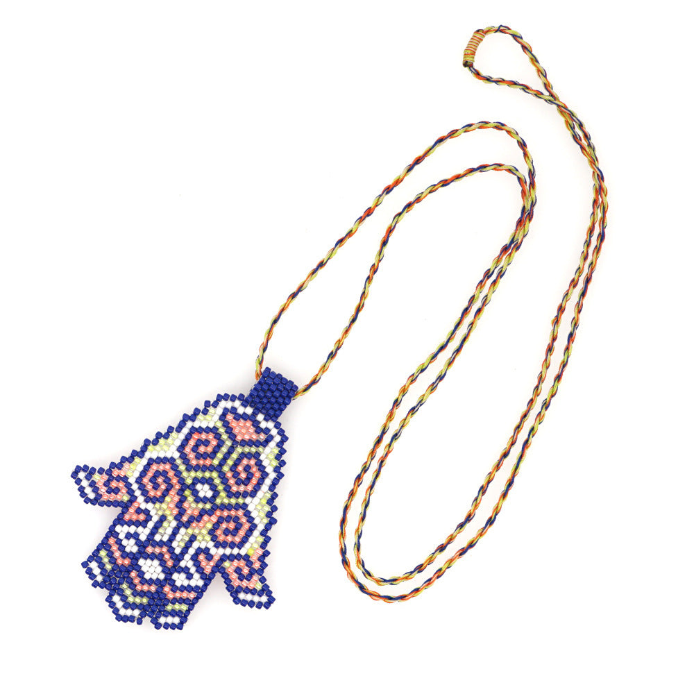 Palm Seed Bead Pendant Necklace N3904