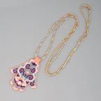 Palm Seed Bead Pendant Necklace N3904