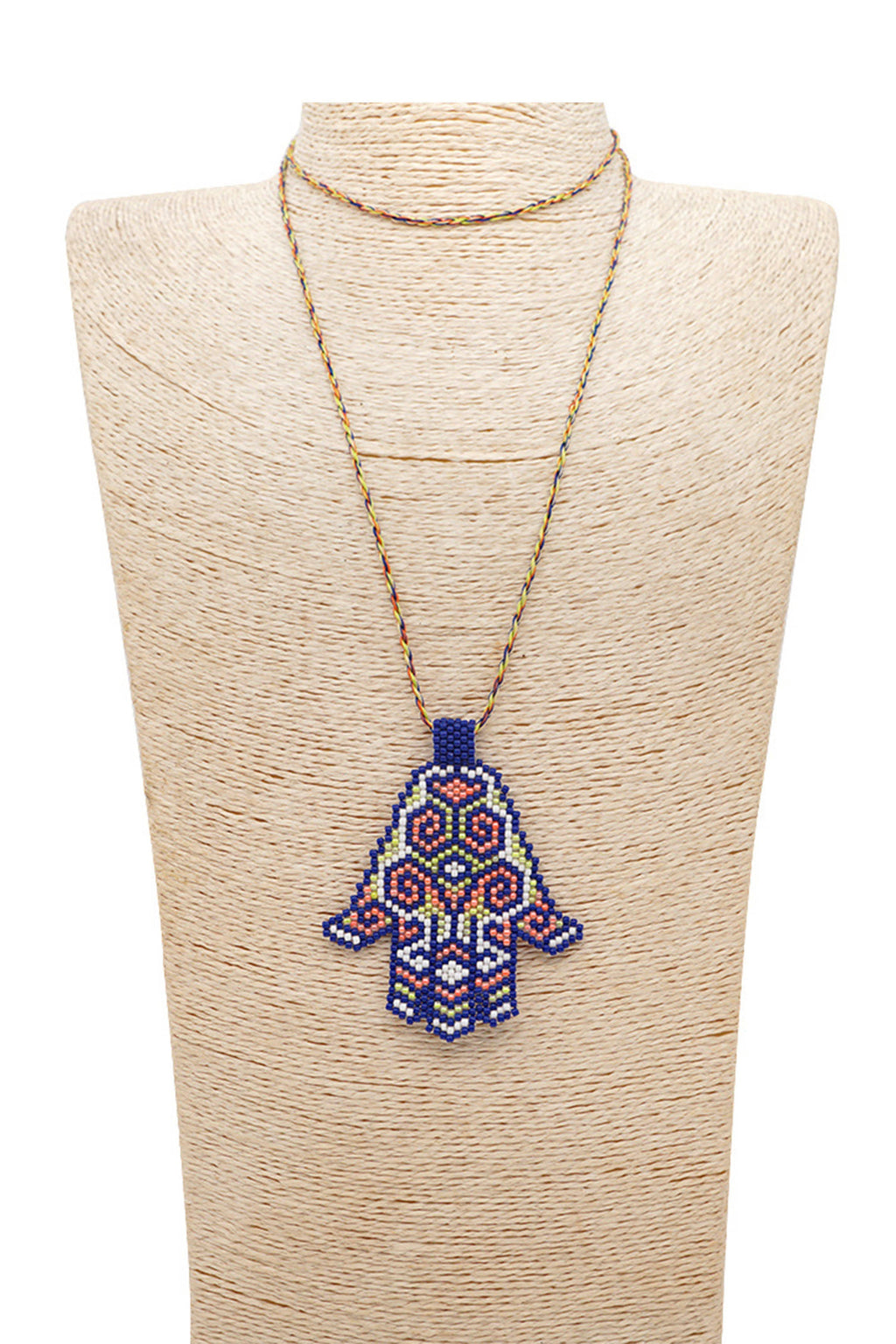 Palm Seed Bead Pendant Necklace N3904