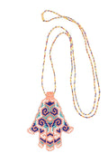 Palm Seed Bead Pendant Necklace N3904