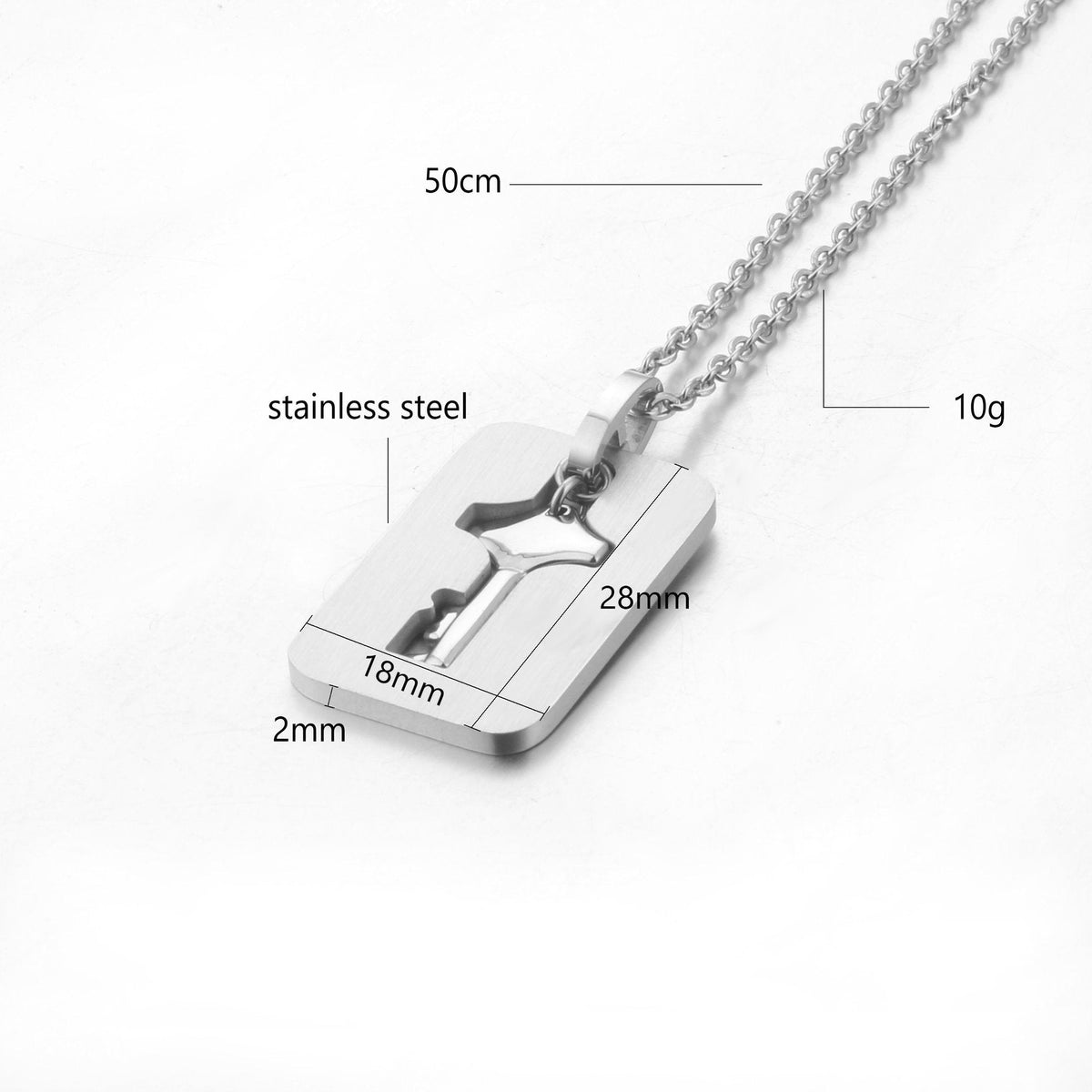 Key & Lock Stainless Steel Necklace Bracelet N4053