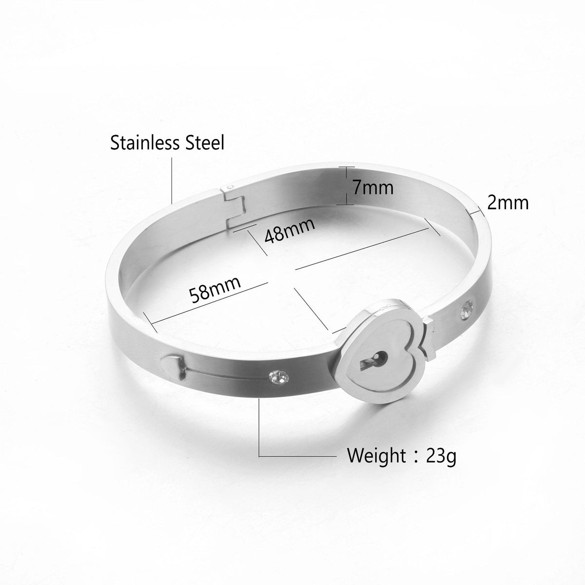 Key & Lock Stainless Steel Necklace Bracelet N4053