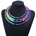 Colorful Oval Alloy Choker Necklace N4086