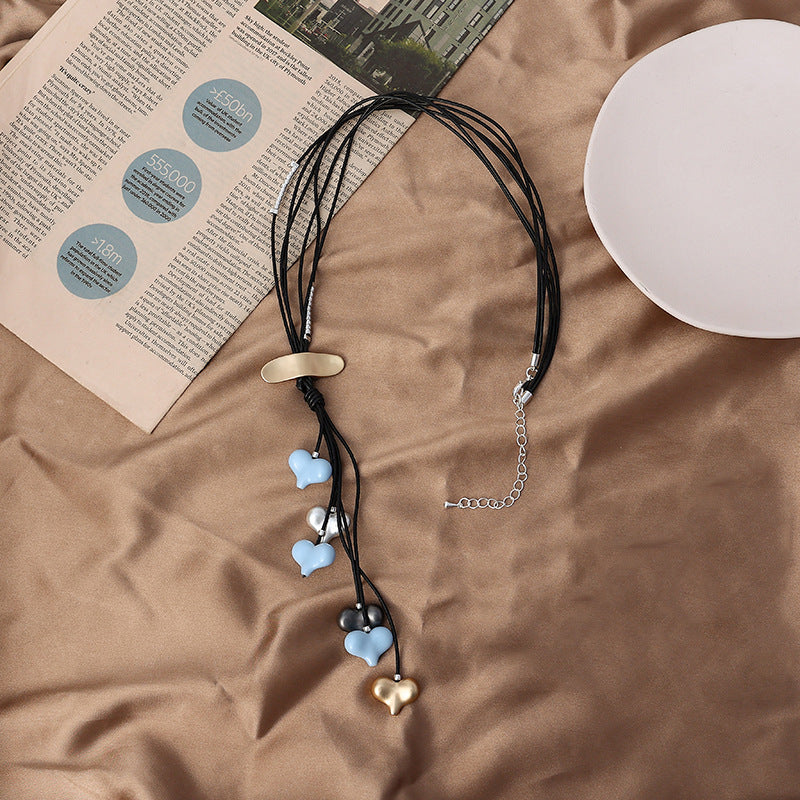 Heart Pendant Tassel Necklace N4241