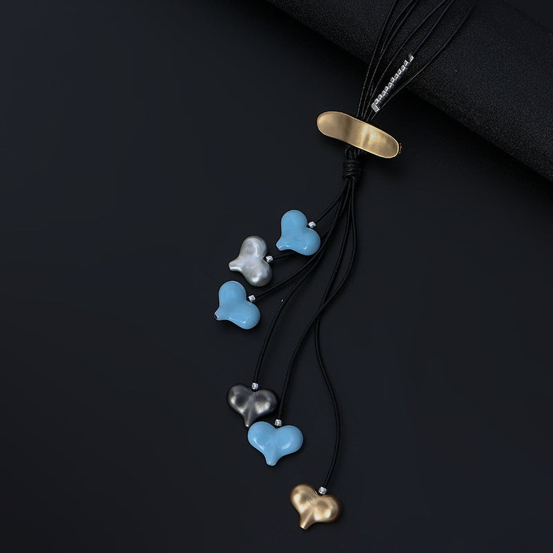 Heart Pendant Tassel Necklace N4241