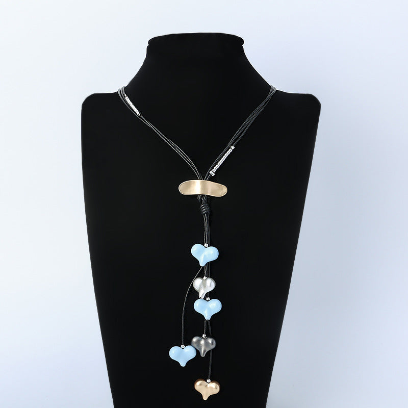 Heart Pendant Tassel Necklace N4241