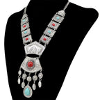 Turquoise Tassel Alloy Necklace N4250