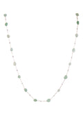 Natural Stone Pearl Chain Necklace N4377-78CM-Green Aventurine