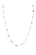 Natural Stone Pearl Chain Necklace N4377-78CM-Rose Quartz